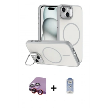 MARSİLYAN™- iPhone 14 Kılıf Çekirdek Klasik - Siyah Joko Magic 5D Cam + Raze Metal Kamera Lens - KI