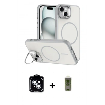 MARSİLYAN™- iPhone 14 Kılıf Çekirdek Klasik - Siyah Joko Magic 5D Hayalet Cam + PVD Metal Kamera Lens - MI
