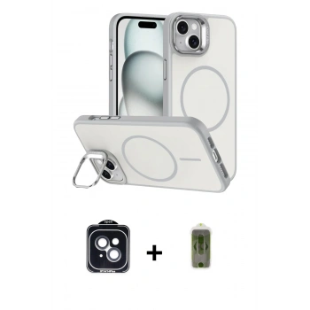 MARSİLYAN™- iPhone 14 Kılıf Çekirdek Klasik - Siyah Joko Magic 5D Hayalet Cam + PVD Metal Kamera Lens - SH