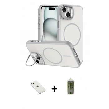MARSİLYAN™- iPhone 14 Kılıf Çekirdek Klasik - Siyah Joko Magic 5D Hayalet Cam + Diamond Kamera Lens - YL