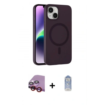 MARSİLYAN™- iPhone 14 Kılıf Çekirdek Modern Prime - Siyah Joko Magic 5D Cam + Raze Metal Kamera Lens - KI