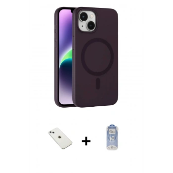 MARSİLYAN™- iPhone 14 Kılıf Çekirdek Modern Prime - Siyah Joko Magic 5D Cam + Diamond Kamera Lens - SABE