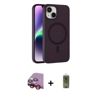 MARSİLYAN™- iPhone 14 Kılıf Çekirdek Modern Prime - Siyah Joko Magic 5D Hayalet Cam + Raze Metal Kamera Lens - KI