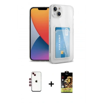 MARSİLYAN™- iPhone 14 Kılıf Doruk Klasik Koleksiyonu - Siyah Buffer Cam Ekran Koruyucu + Shine Kamera Lens - KI
