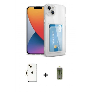 MARSİLYAN™- iPhone 14 Kılıf Doruk Klasik Koleksiyonu - Siyah Joko Magic 5D Hayalet Cam + Shine Kamera Lens - GD