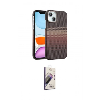 MARSİLYAN™- iPhone 14 Kılıf Doruk Serisi - Siyah Bilvis 3D Mat Cam Ekran Koruyucu