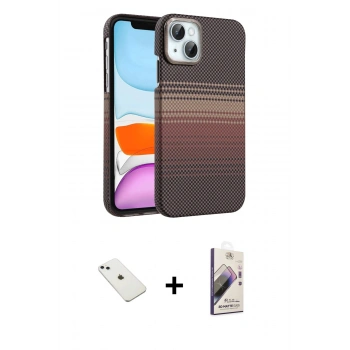 MARSİLYAN™- iPhone 14 Kılıf Doruk Serisi - Siyah Bilvis 3D Mat Cam Ekran Koruyucu + Diamond Kamera Lens - SABE