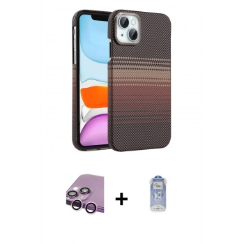 MARSİLYAN™- iPhone 14 Kılıf Doruk Serisi - Siyah Joko Magic 5D Cam + Raze Metal Kamera Lens - MR