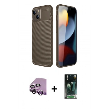 MARSİLYAN™- iPhone 14 Kılıf Eksen Form Prime - Şeffaf 360 Full Body Arka Koruyucu + Raze Metal Kamera Lens - MR