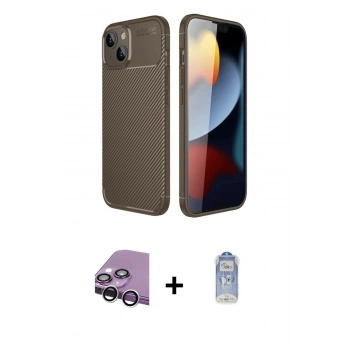 MARSİLYAN™- iPhone 14 Kılıf Eksen Form Prime - Siyah Joko Magic 5D Cam + Raze Metal Kamera Lens - GS