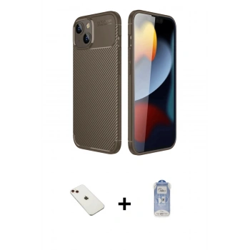 MARSİLYAN™- iPhone 14 Kılıf Eksen Form Prime - Siyah Joko Magic 5D Cam + Diamond Kamera Lens - KI
