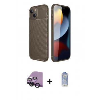 MARSİLYAN™- iPhone 14 Kılıf Eksen Form Prime - Siyah Joko Magic 5D Cam + Raze Metal Kamera Lens - SH