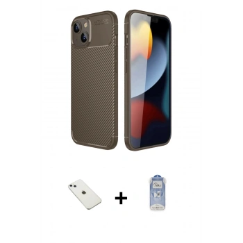MARSİLYAN™- iPhone 14 Kılıf Eksen Form Prime - Siyah Joko Magic 5D Cam + Diamond Kamera Lens - SABE