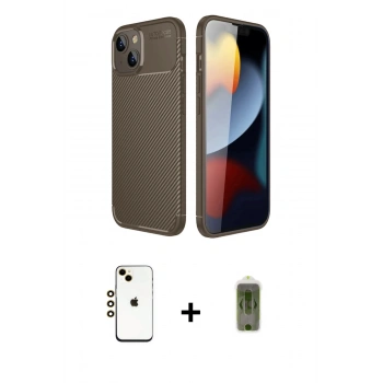 MARSİLYAN™- iPhone 14 Kılıf Eksen Form Prime - Siyah Joko Magic 5D Hayalet Cam + Shine Kamera Lens - GD