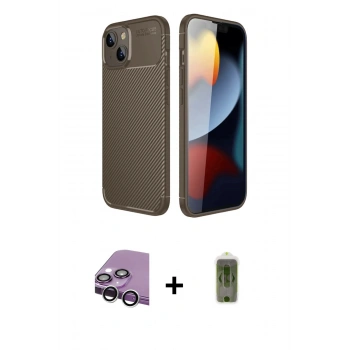 MARSİLYAN™- iPhone 14 Kılıf Eksen Form Prime - Siyah Joko Magic 5D Hayalet Cam + Raze Metal Kamera Lens - GS