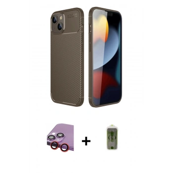 MARSİLYAN™- iPhone 14 Kılıf Eksen Form Prime - Siyah Joko Magic 5D Hayalet Cam + Raze Metal Kamera Lens - KI