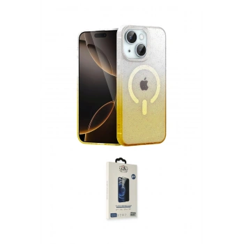 MARSİLYAN™- iPhone 14 Kılıf Eksen Minimal Özel Seri - Siyah Bilvis Hayalet Cam Ekran Koruyucu