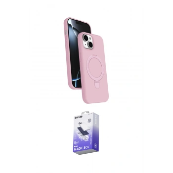 MARSİLYAN™- iPhone 14 Kılıf İz Işık Koleksiyonu - Siyah Bilvis 5in1 5D Magic Hayalet Cam Ekran Koruyucu