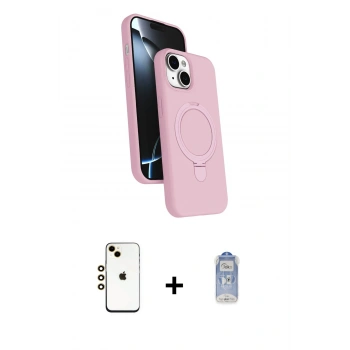 MARSİLYAN™- iPhone 14 Kılıf İz Işık Koleksiyonu - Siyah Joko Magic 5D Cam + Shine Kamera Lens - GD
