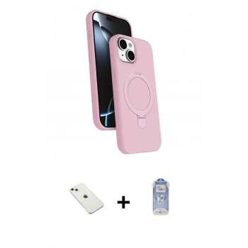 MARSİLYAN™- iPhone 14 Kılıf İz Işık Koleksiyonu - Siyah Joko Magic 5D Cam + Diamond Kamera Lens - PE