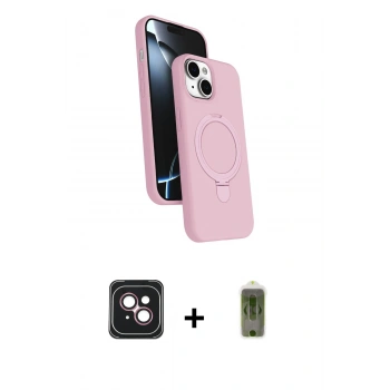 MARSİLYAN™- iPhone 14 Kılıf İz Işık Koleksiyonu - Siyah Joko Magic 5D Hayalet Cam + PVD Metal Kamera Lens - PE