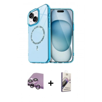 MARSİLYAN™- iPhone 14 Kılıf Kıvılcım Form Prime - Siyah Bilvis 3D Mat Cam Ekran Koruyucu + Raze Metal Kamera Lens - MR