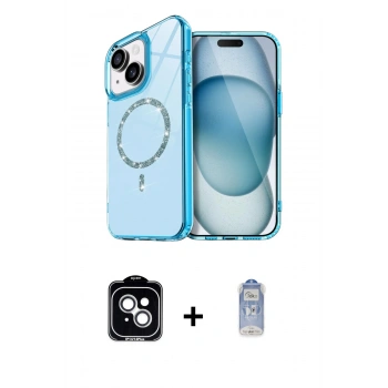 MARSİLYAN™- iPhone 14 Kılıf Kıvılcım Form Prime - Siyah Joko Magic 5D Cam + PVD Metal Kamera Lens - GS