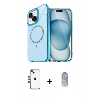 MARSİLYAN™- iPhone 14 Kılıf Kıvılcım Form Prime - Siyah Joko Magic 5D Cam + Shine Kamera Lens - MI