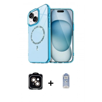 MARSİLYAN™- iPhone 14 Kılıf Kıvılcım Form Prime - Siyah Joko Magic 5D Cam + PVD Metal Kamera Lens - TU