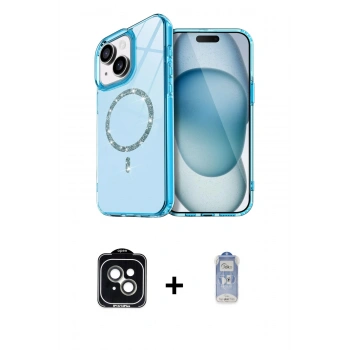 MARSİLYAN™- iPhone 14 Kılıf Kıvılcım Form Prime - Siyah Joko Magic 5D Cam + PVD Metal Kamera Lens - YL