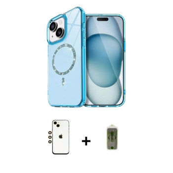MARSİLYAN™- iPhone 14 Kılıf Kıvılcım Form Prime - Siyah Joko Magic 5D Hayalet Cam + Shine Kamera Lens - GD