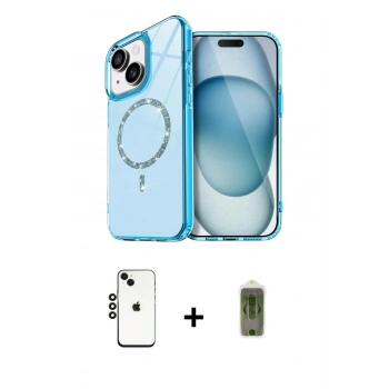 MARSİLYAN™- iPhone 14 Kılıf Kıvılcım Form Prime - Siyah Joko Magic 5D Hayalet Cam + Shine Kamera Lens - SH