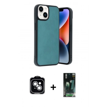 MARSİLYAN™- iPhone 14 Kılıf Kıvılcım Işık Serisi - Şeffaf 360 Full Body Arka Koruyucu + PVD Metal Kamera Lens - GS