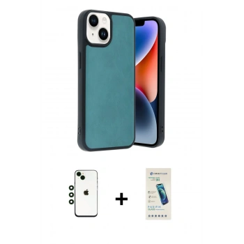 MARSİLYAN™- iPhone 14 Kılıf Kıvılcım Işık Serisi - Şeffaf Pasifik Cam Ekran Koruyucu + Shine Kamera Lens - YL