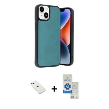 MARSİLYAN™- iPhone 14 Kılıf Kıvılcım Işık Serisi - Şeffaf Royal Nano Ekran Koruyucu + Diamond Kamera Lens - PE