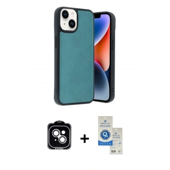 MARSİLYAN™- iPhone 14 Kılıf Kıvılcım Işık Serisi - Şeffaf Royal Nano Ekran Koruyucu + PVD Metal Kamera Lens - GS