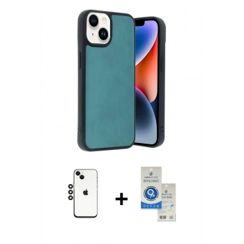 MARSİLYAN™- iPhone 14 Kılıf Kıvılcım Işık Serisi - Şeffaf Royal Nano Ekran Koruyucu + Shine Kamera Lens - SH