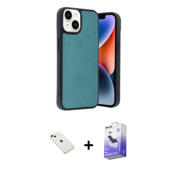 MARSİLYAN™- iPhone 14 Kılıf Kıvılcım Işık Serisi - Siyah Bilvis 5in1 5D Magic Hayalet Cam Ekran Koruyucu + Diamond Kamera Lens - KI