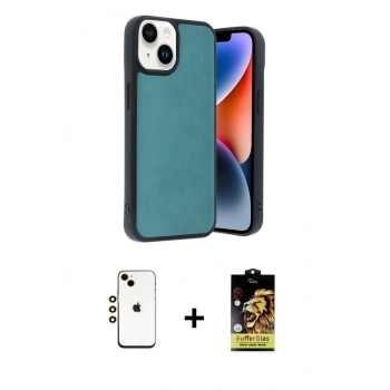 MARSİLYAN™- iPhone 14 Kılıf Kıvılcım Işık Serisi - Siyah Buffer Cam Ekran Koruyucu + Shine Kamera Lens - GD
