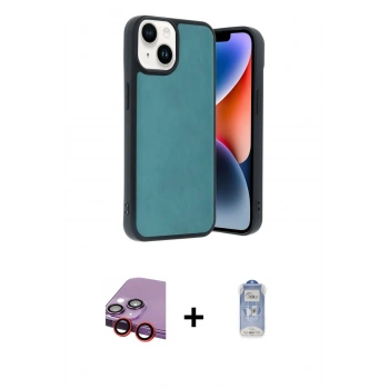 MARSİLYAN™- iPhone 14 Kılıf Kıvılcım Işık Serisi - Siyah Joko Magic 5D Cam + Raze Metal Kamera Lens - KI