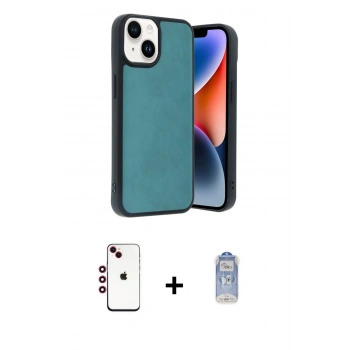 MARSİLYAN™- iPhone 14 Kılıf Kıvılcım Işık Serisi - Siyah Joko Magic 5D Cam + Shine Kamera Lens - KI
