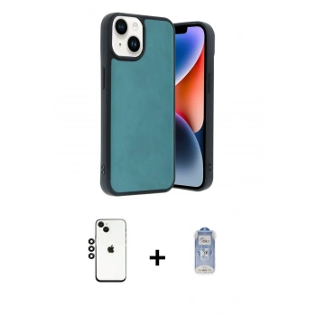 MARSİLYAN™- iPhone 14 Kılıf Kıvılcım Işık Serisi - Siyah Joko Magic 5D Cam + Shine Kamera Lens - SH