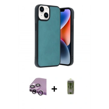 MARSİLYAN™- iPhone 14 Kılıf Kıvılcım Işık Serisi - Siyah Joko Magic 5D Hayalet Cam + Raze Metal Kamera Lens - MR