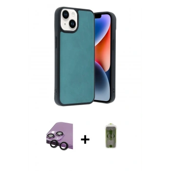 MARSİLYAN™- iPhone 14 Kılıf Kıvılcım Işık Serisi - Siyah Joko Magic 5D Hayalet Cam + Raze Metal Kamera Lens - SH