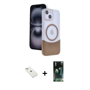 MARSİLYAN™- iPhone 14 Kılıf Kozmos Form Özel Seri - Şeffaf 360 Full Body Arka Koruyucu + Diamond Kamera Lens - SABE