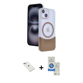 MARSİLYAN™- iPhone 14 Kılıf Kozmos Form Özel Seri - Şeffaf Royal Nano Ekran Koruyucu + Diamond Kamera Lens - YL