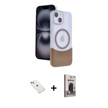 MARSİLYAN™- iPhone 14 Kılıf Kozmos Form Özel Seri - Siyah Bilvis Hayalet Cam Ekran Koruyucu + Diamond Kamera Lens - KI