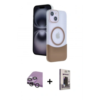MARSİLYAN™- iPhone 14 Kılıf Kozmos Form Özel Seri - Siyah Bilvis Hayalet Cam Ekran Koruyucu + Raze Metal Kamera Lens - GS