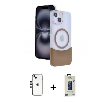 MARSİLYAN™- iPhone 14 Kılıf Kozmos Form Özel Seri - Siyah Bilvis Hayalet Cam Ekran Koruyucu + Shine Kamera Lens - GS