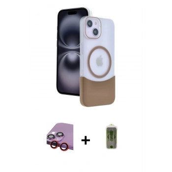 MARSİLYAN™- iPhone 14 Kılıf Kozmos Form Özel Seri - Siyah Joko Magic 5D Hayalet Cam + Raze Metal Kamera Lens - KI